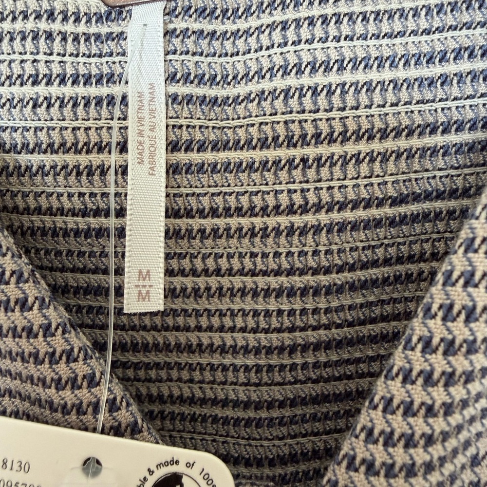 NWT Free People Dani Set Blue and Brown Houndstooth - Picture 8 of 9